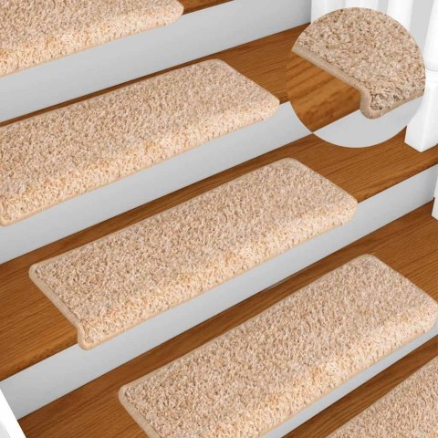 VidaXL Maty na schody 30 szt. 65x21x4 cm, złota, prostokątna krawędź