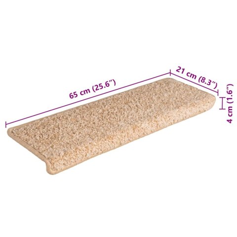 VidaXL Maty na schody 30 szt. 65x21x4 cm, złota, prostokątna krawędź