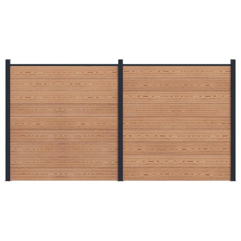 PANEL OGRODZENIOWY 2 EL. WPC I ALUMINIUM BRĄZOWY 353X186CM