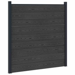 PANEL OGRODZENIOWY 3 EL. WPC I ALUMINIUM CZARNY 526X186CM