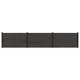 PANEL OGRODZENIOWY 3 EL. WPC I ALUMINIUM CZARNY 526X105CM