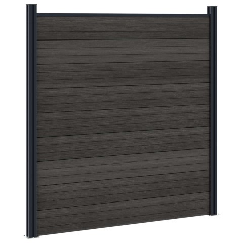 PANEL OGRODZENIOWY 4 EL. WPC I ALUMINIUM CZARNY 699X186CM
