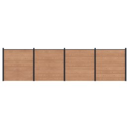 PANEL OGRODZENIOWY 4 EL. WPC I ALUMINIUM BRĄZOWY 699X186CM