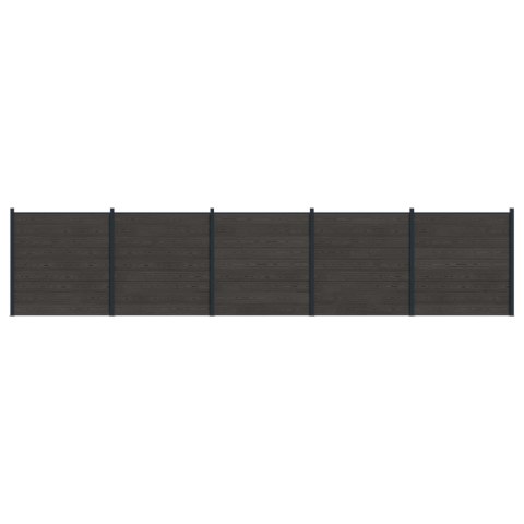 PANEL OGRODZENIOWY 5 EL. WPC I ALUMINIUM CZARNY 872X186CM