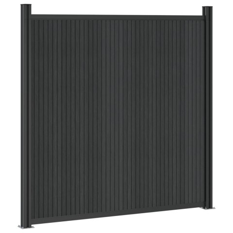 PANEL OGRODZENIOWY 5 EL. WPC I ALUMINIUM CZARNY 880X186,5CM