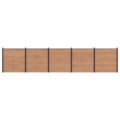 PANEL OGRODZENIOWY 5 EL. WPC I ALUMINIUM BRĄZOWY 872X186CM