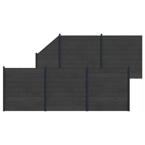 PANEL OGRODZENIOWY 6 EL. WPC I ALUMINIUM CZARNY 965X186CM