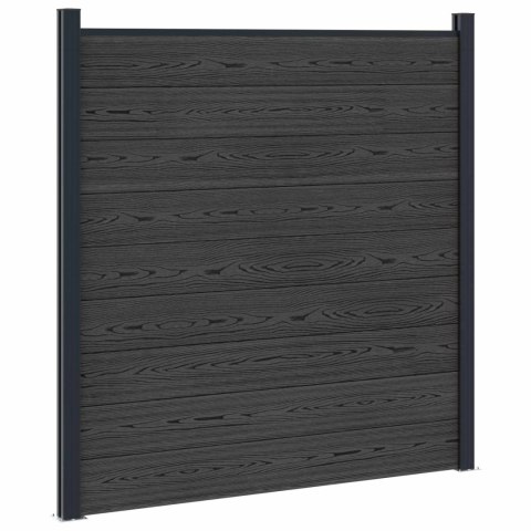 PANEL OGRODZENIOWY 6 EL. WPC I ALUMINIUM CZARNY 965X186CM