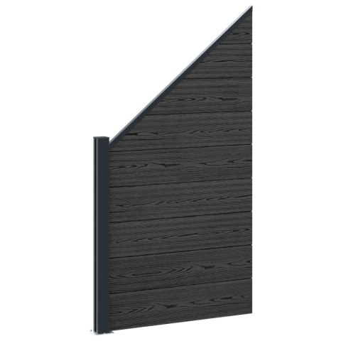 PANEL OGRODZENIOWY 6 EL. WPC I ALUMINIUM CZARNY 965X186CM
