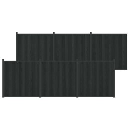 PANEL OGRODZENIOWY 6 EL. WPC I ALUMINIUM CZARNY 1055X186,5CM