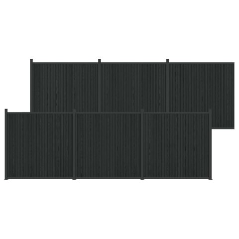PANEL OGRODZENIOWY 6 EL. WPC I ALUMINIUM CZARNY 1055X186,5CM