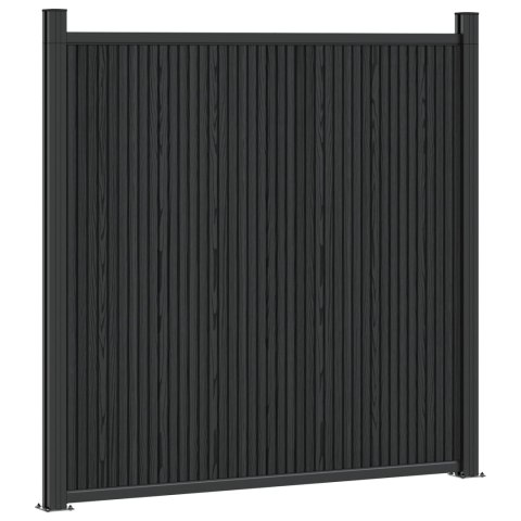 PANEL OGRODZENIOWY 6 EL. WPC I ALUMINIUM CZARNY 1055X186,5CM