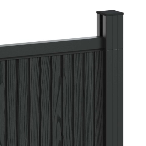PANEL OGRODZENIOWY 6 EL. WPC I ALUMINIUM CZARNY 1055X186,5CM