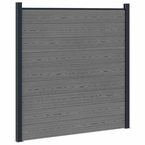 PANEL OGRODZENIOWY 6 EL. WPC I ALUMINIUM SZARY 965X186CM