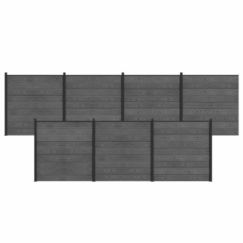PANEL OGRODZENIOWY 7 EL. WPC I ALUMINIUM SZARY 1218X186CM