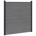 PANEL OGRODZENIOWY 7 EL. WPC I ALUMINIUM SZARY 1218X186CM
