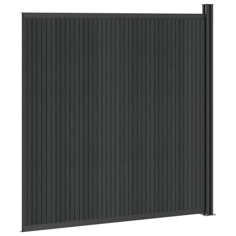 PANEL OGRODZENIOWY WPC I ALUMINIUM CZARNY 173X186CM