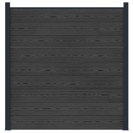 PANEL OGRODZENIOWY WPC I ALUMINIUM CZARNY 180X186CM