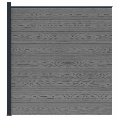 PANEL OGRODZENIOWY WPC I ALUMINIUM SZARY 175X186CM
