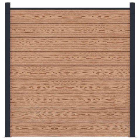 PANEL OGRODZENIOWY WPC I ALUMINIUM BRĄZOWY 180X186CM