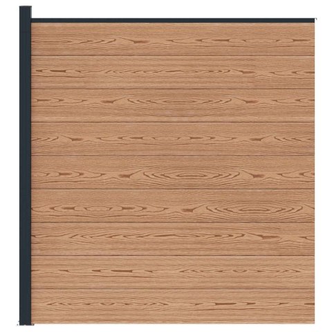 PANEL OGRODZENIOWY WPC I ALUMINIUM BRĄZOWY 175X186CM