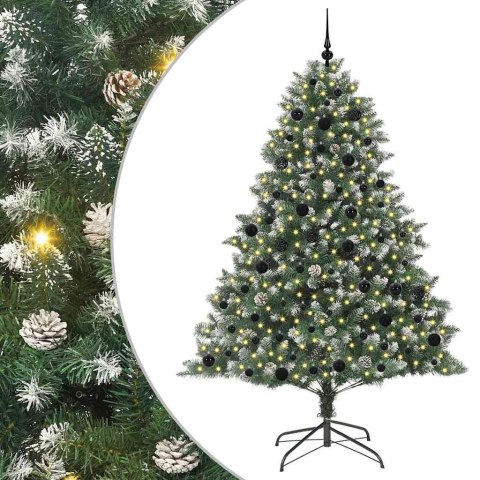 VidaXL Sztuczna choinka z podstawą Zielony 210 cm PVC, plastik i stal
