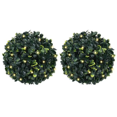 VidaXL Sztuczne kule bukszpanowe z diodami LED 2 szt. Zielone 22 cm