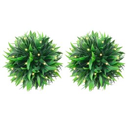 VidaXL Sztuczne kule bukszpanowe z diodami LED 2 szt. Zielone 30 cm