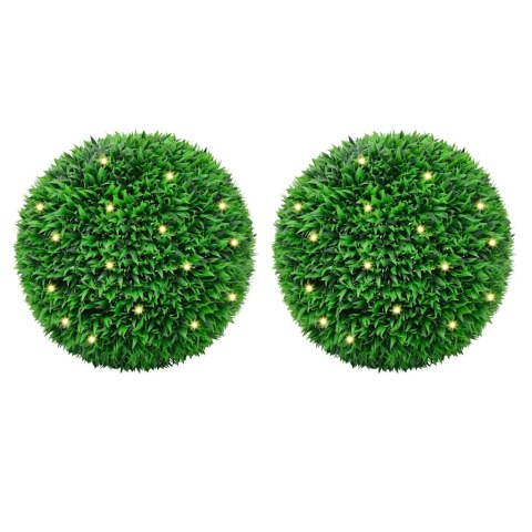 VidaXL Sztuczne kule bukszpanowe z diodami LED 2 szt. Zielone 55 cm