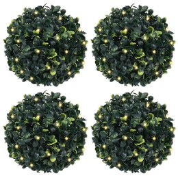 VidaXL Sztuczne kule bukszpanowe z diodami LED 4 szt. Zielone 12 cm