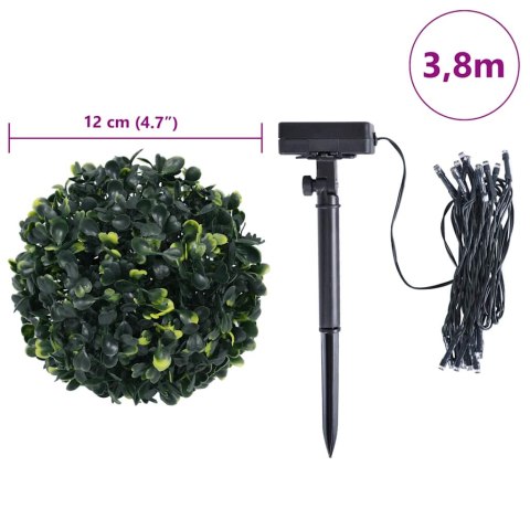 VidaXL Sztuczne kule bukszpanowe z diodami LED 4 szt. Zielone 12 cm