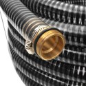 VidaXL Wąż ssący z mosiężnymi złączkami, 3 m, 25 mm, czarny