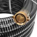 VidaXL Wąż ssący z mosiężnymi złączkami, 3 m, 25 mm, czarny