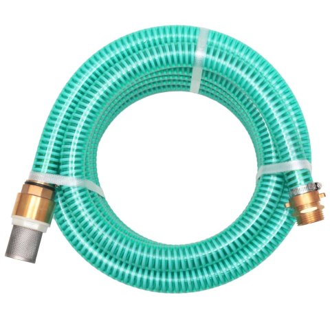 VidaXL Wąż ssący z mosiężnymi złączkami, 3 m, 25 mm, zielony