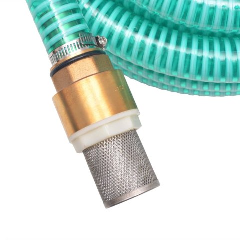 VidaXL Wąż ssący z mosiężnymi złączkami, 3 m, 25 mm, zielony