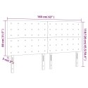 VidaXL Zagłówek do łóżka z LED, kremowy, 160x5x118/128 cm, tkanina