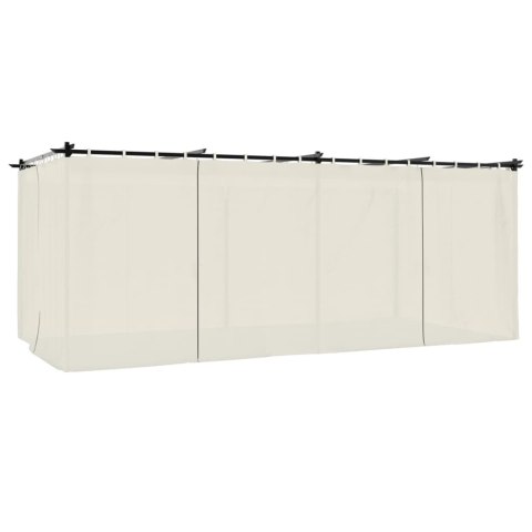 VidaXL Altana ogrodowa z zasłonami, kremowa, 6x3 m, stal