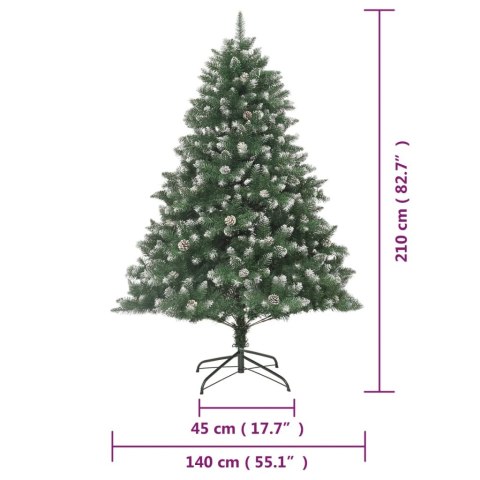 VidaXL Sztuczna choinka ze stojakiem, 210 cm, PVC