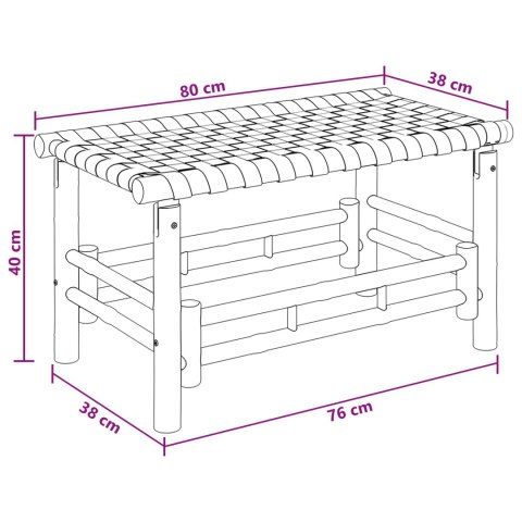 VidaXL Ławka ogrodowa 80 x 38 x 40 cm Bambus Naturalny Prostokątny