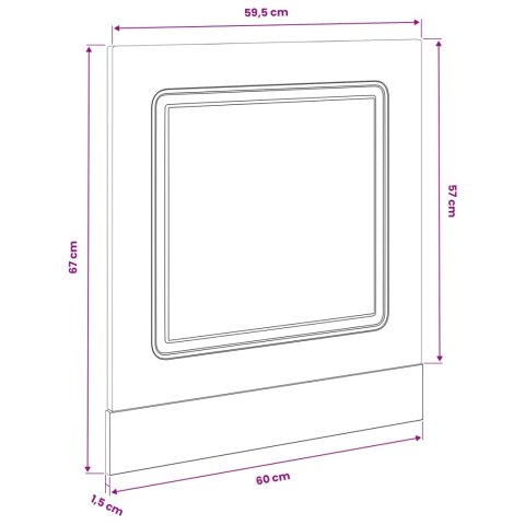 VidaXL Front do zmywarki Kalmar Czarny Dąb 60 x 1,5 x 57 cm