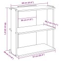 VidaXL Regał 3-poziomowy Artisan Oak 60x30x60 cm Drewno klejone