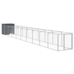VidaXL Buda dla psa, z wybiegiem, antracytowa, 110x1017x110 cm, stal