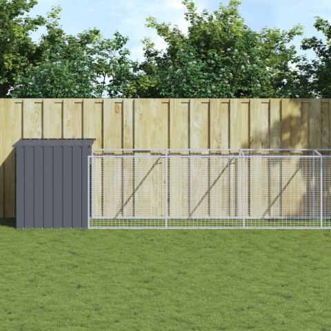 BUDA DLA PSA Z WYBIEGIEM ANTRACYTOWA 110X1221X110CM STAL