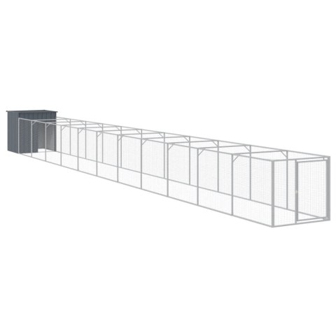 BUDA DLA PSA Z WYBIEGIEM ANTRACYTOWA 110X1221X110CM STAL