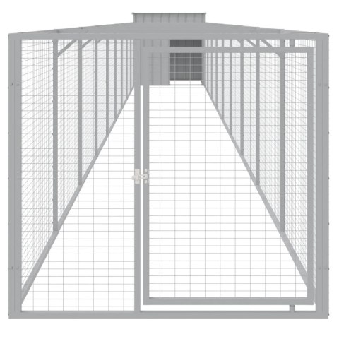 BUDA DLA PSA Z WYBIEGIEM JASNOSZARA 110X1017X110CM STAL