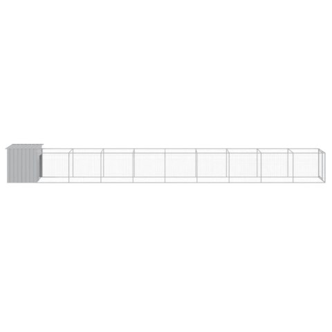BUDA DLA PSA Z WYBIEGIEM JASNOSZARA 110X1017X110CM STAL