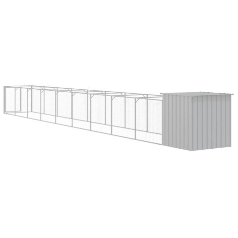 BUDA DLA PSA Z WYBIEGIEM JASNOSZARA 110X1017X110CM STAL