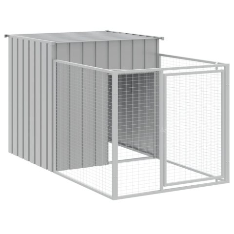 BUDA DLA PSA Z WYBIEGIEM JASNOSZARA 110X1017X110CM STAL