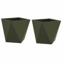 DONICA 2 SZT. ZIELONY OLIWKOWY 30 X 30 X 30 CM STAL