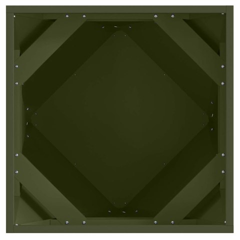 DONICA 2 SZT. ZIELONY OLIWKOWY 50 X 50 X 50 CM STAL
